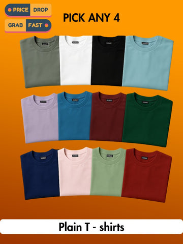 Pick Any 4 - Plain T-shirt Combo